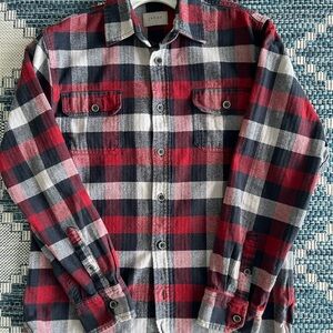 Jachs Men's Heavyweight Flannel Black Red White Gray Buffalo Plaid Medium EUC